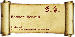 Becher Henrik névjegykártya